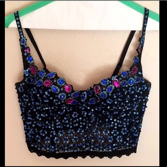 embellished bustier top